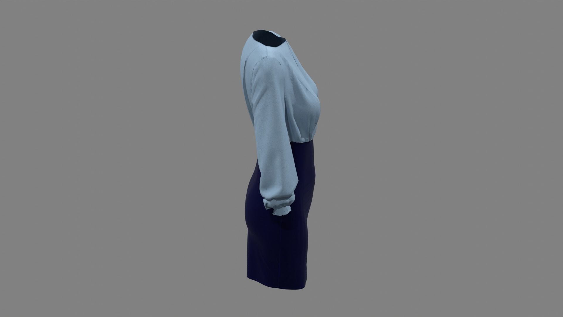 Smart Casual Dress 3D model_6