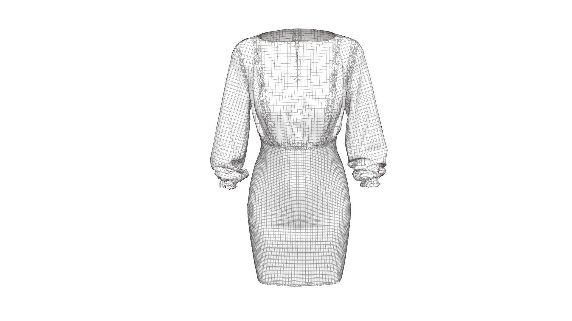 Smart Casual Dress 3D model_22