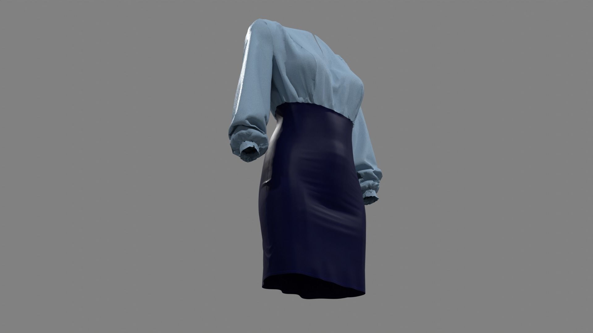 Smart Casual Dress 3D model_12