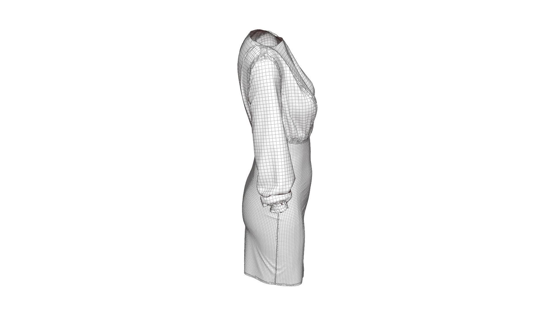 Smart Casual Dress 3D model_19