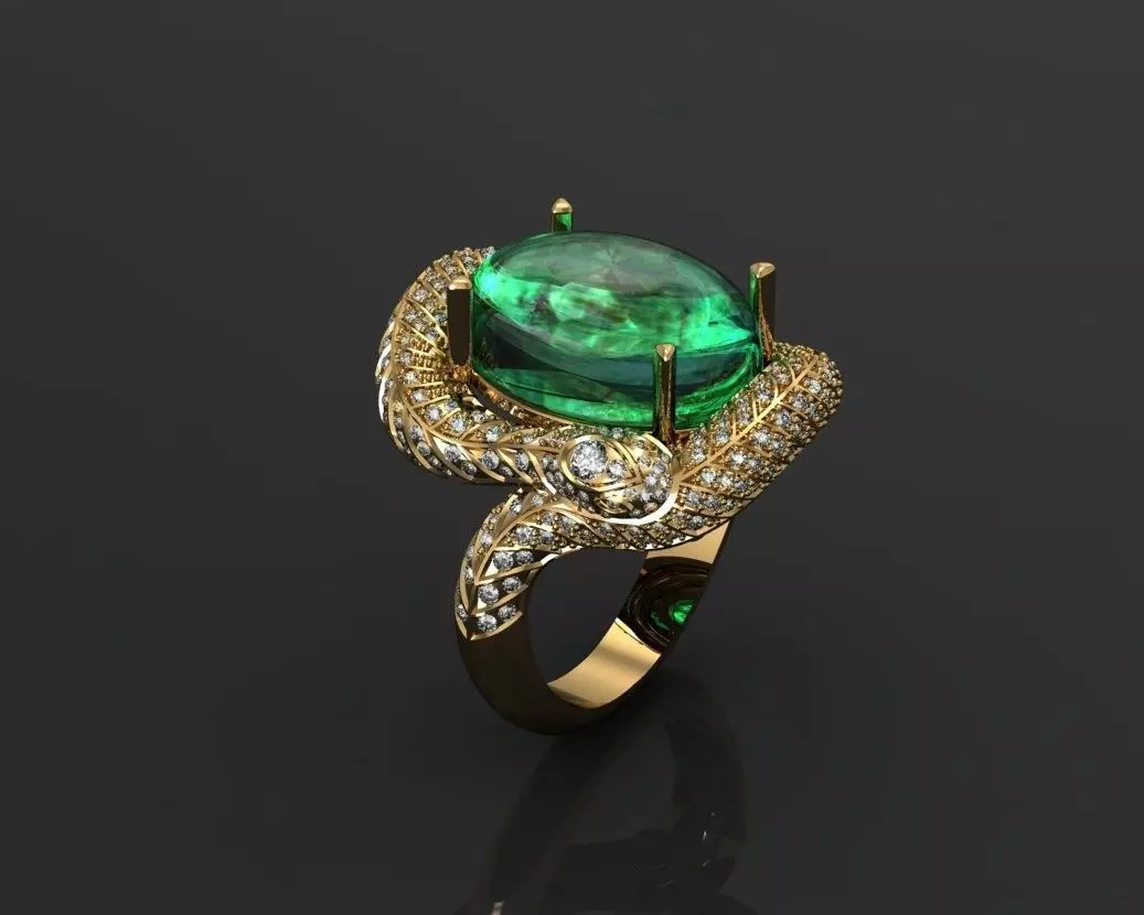 SNAKE ring 3D print model_0