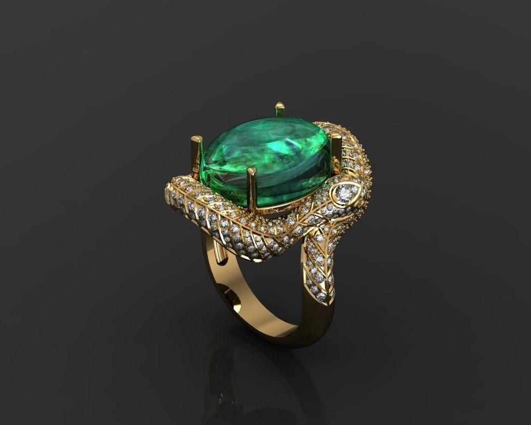 SNAKE ring 3D print model_1