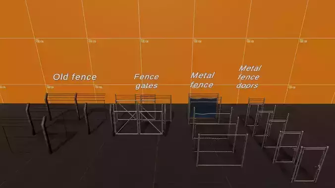 Modular Fences Low-poly 3D model