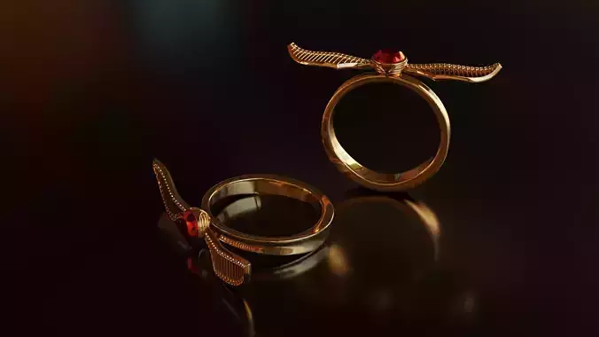 Harry Potter Snitch Ring 3D print model