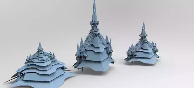 Amon Ra Sci fi Pyramid Towers 3