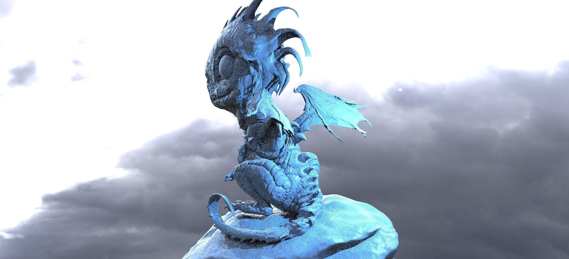 Baby Dragon Sculpture 1 3D model_1