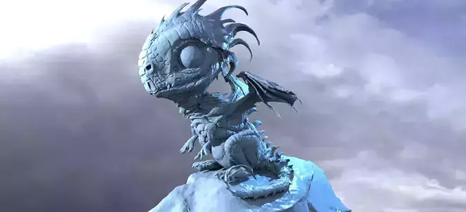 Baby Dragon Sculpture 1 3D model
