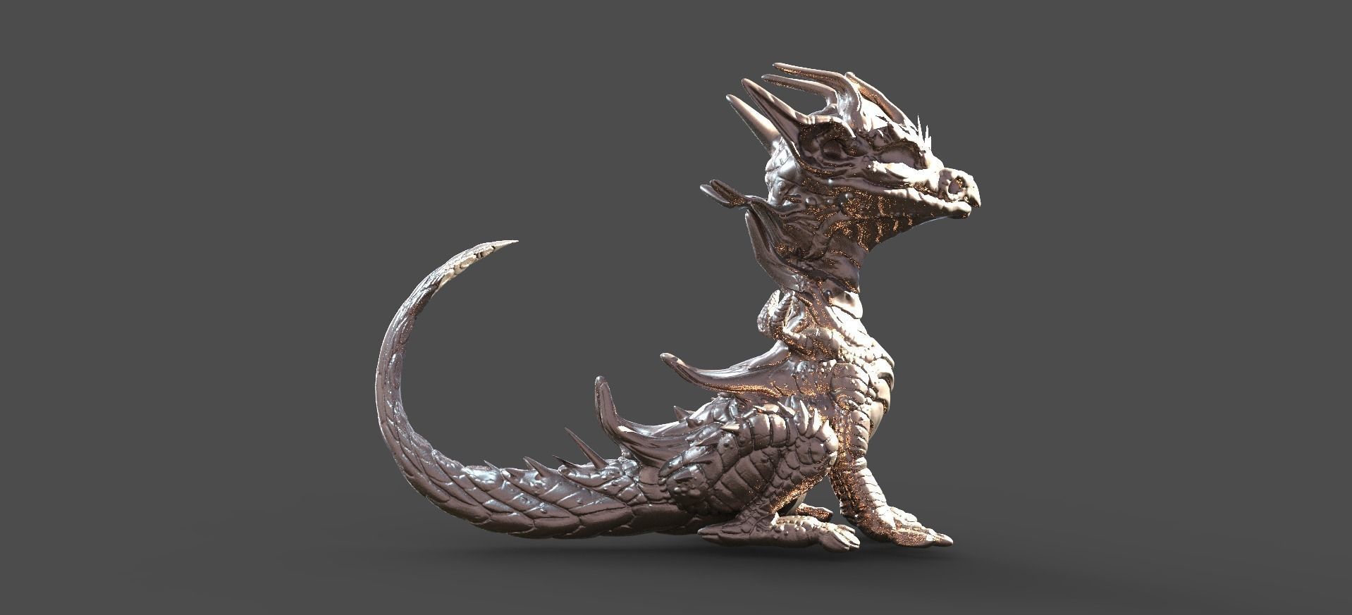 Baby Dragon 1 eye Sculpture 3  3D model_2