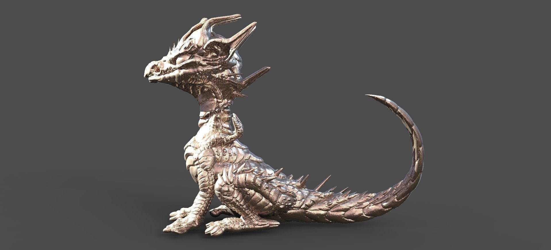 Baby Dragon 1 eye Sculpture 3  3D model_1