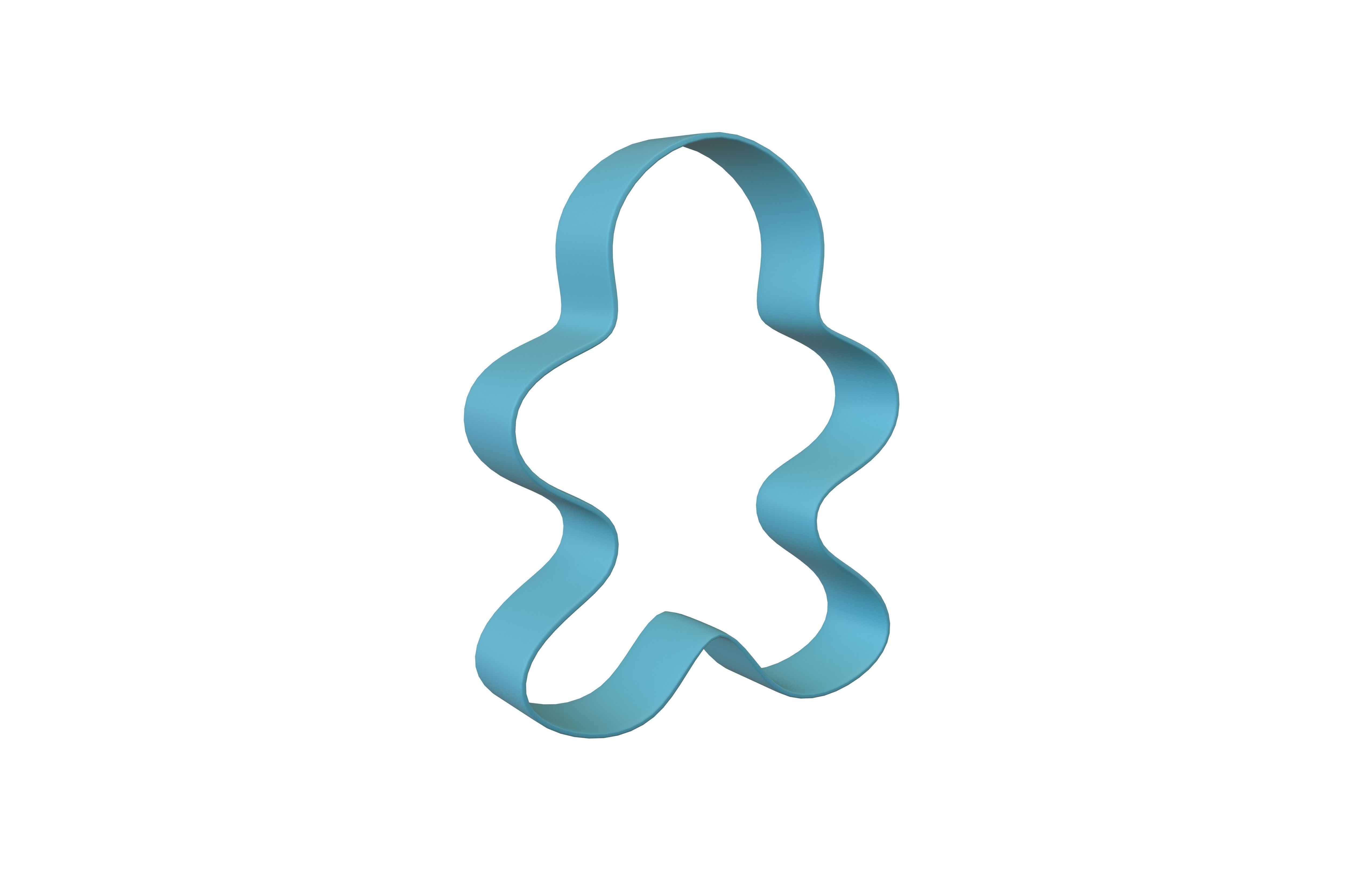 Gingerbread Man Cookie Cutter v1 002 Low-poly 3D model_1