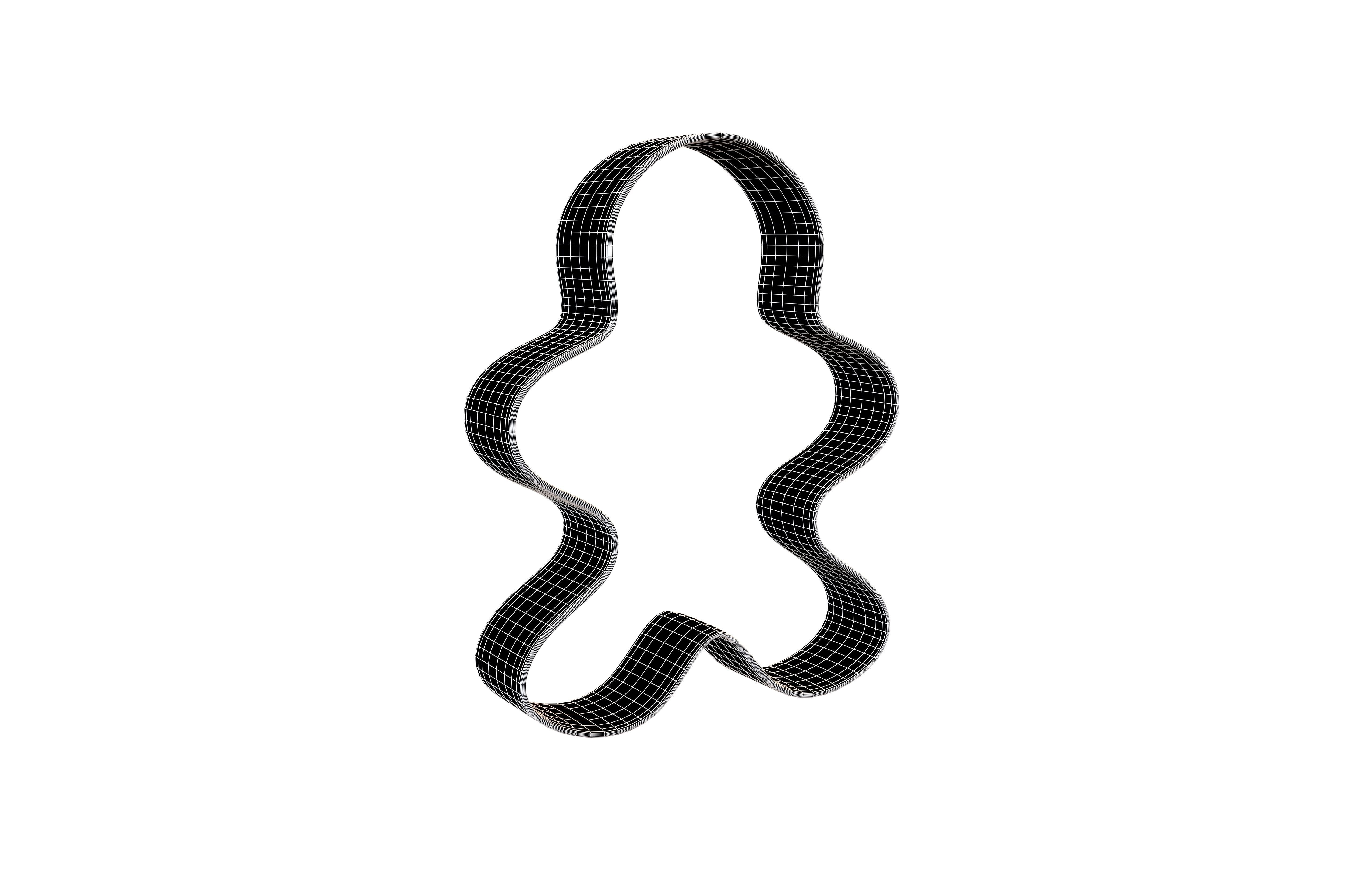 Gingerbread Man Cookie Cutter v1 004 Low-poly 3D model_4