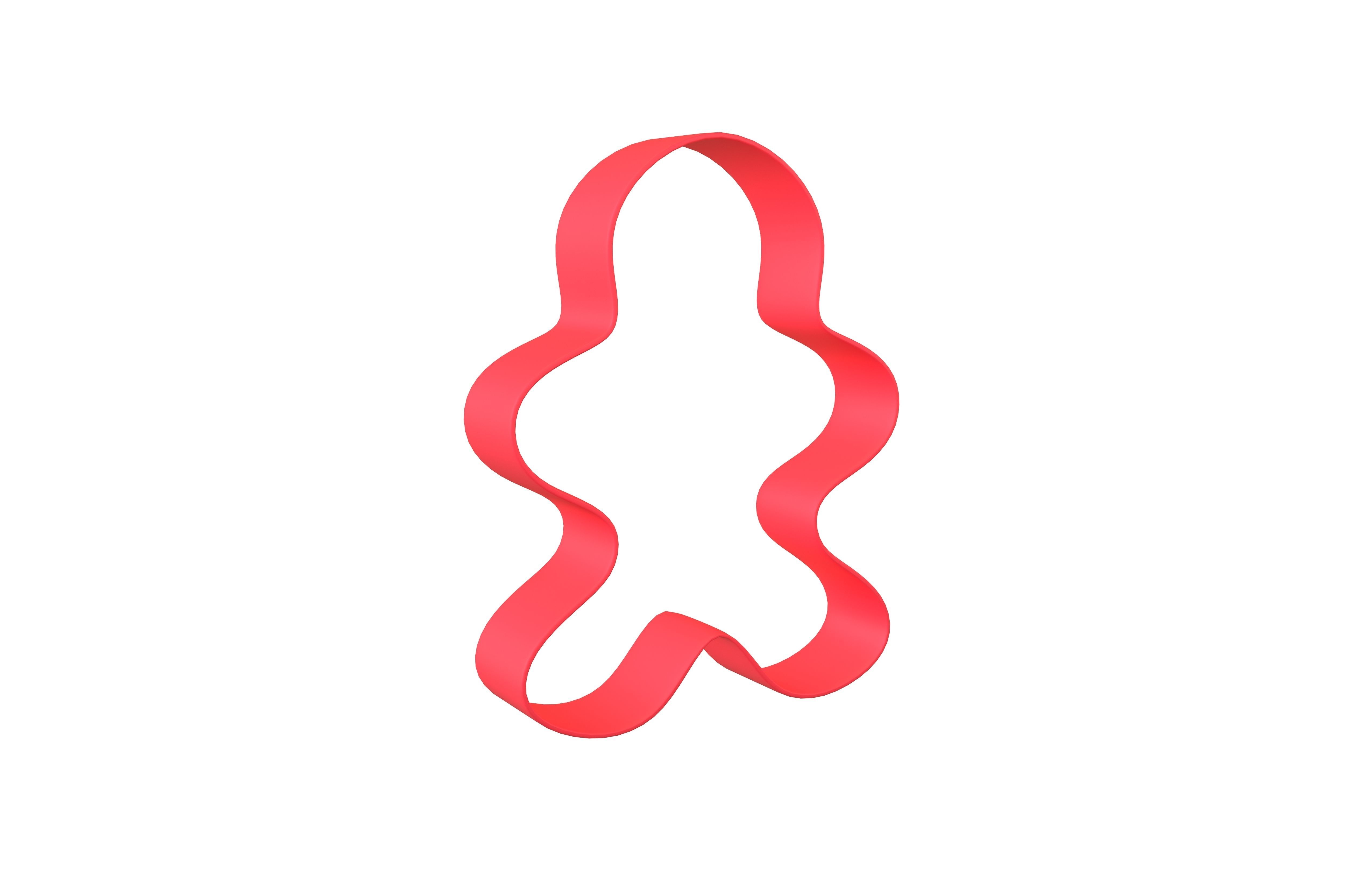 Gingerbread Man Cookie Cutter v1 004 Low-poly 3D model_3