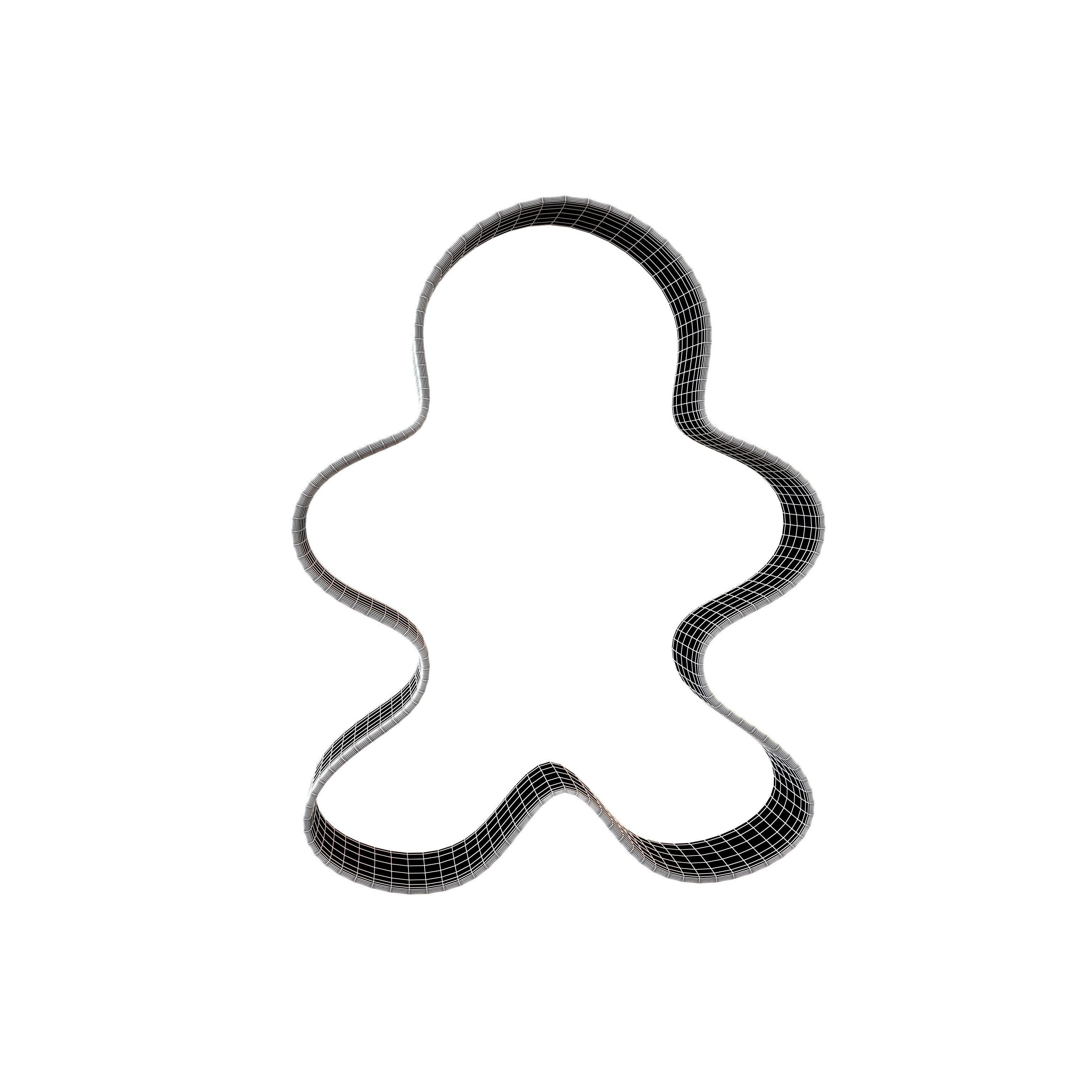 Gingerbread Man Cookie Cutter v1 004 Low-poly 3D model_7