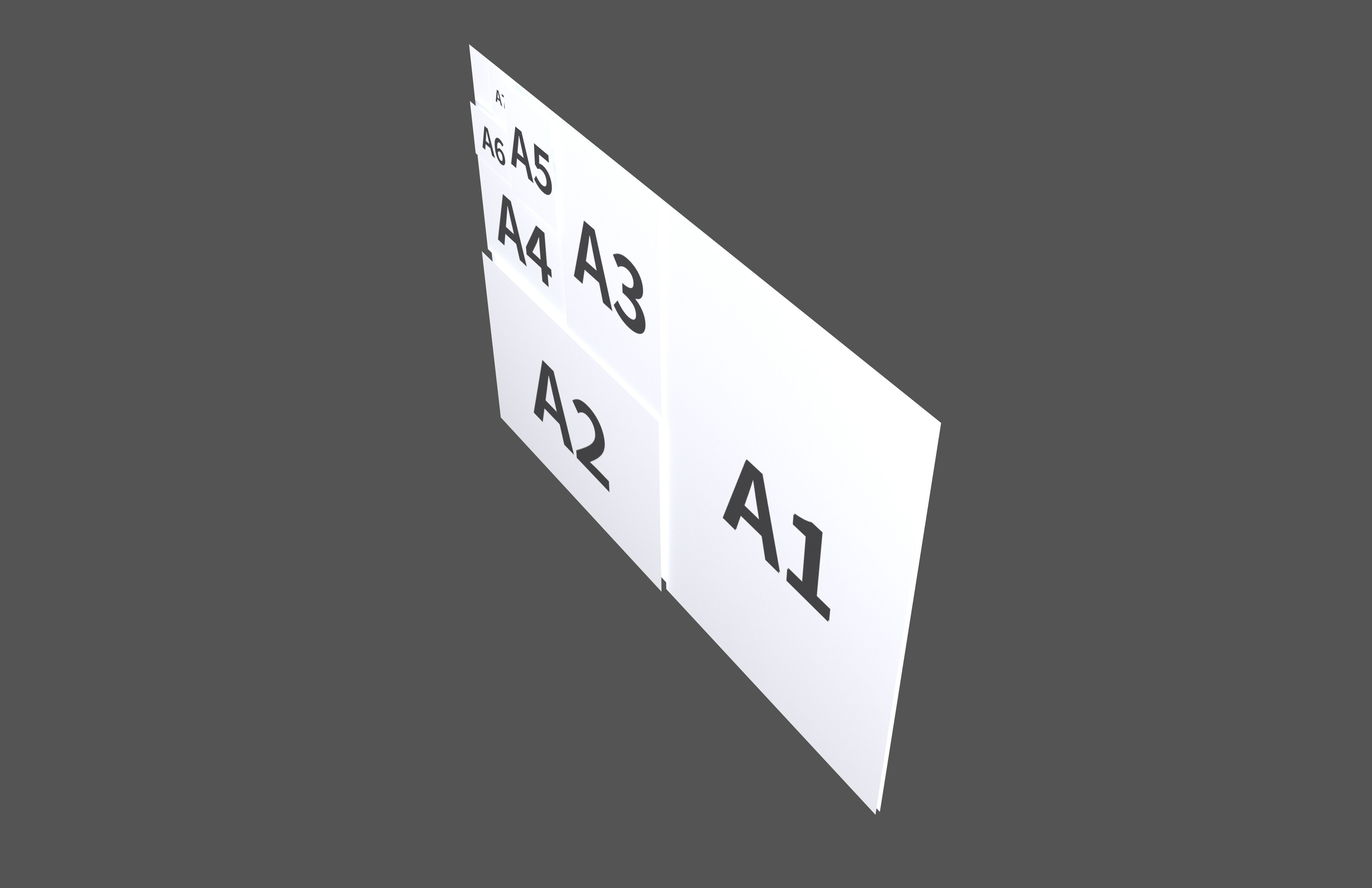 A Series Paper Size v1 001 Low-poly 3D model_2
