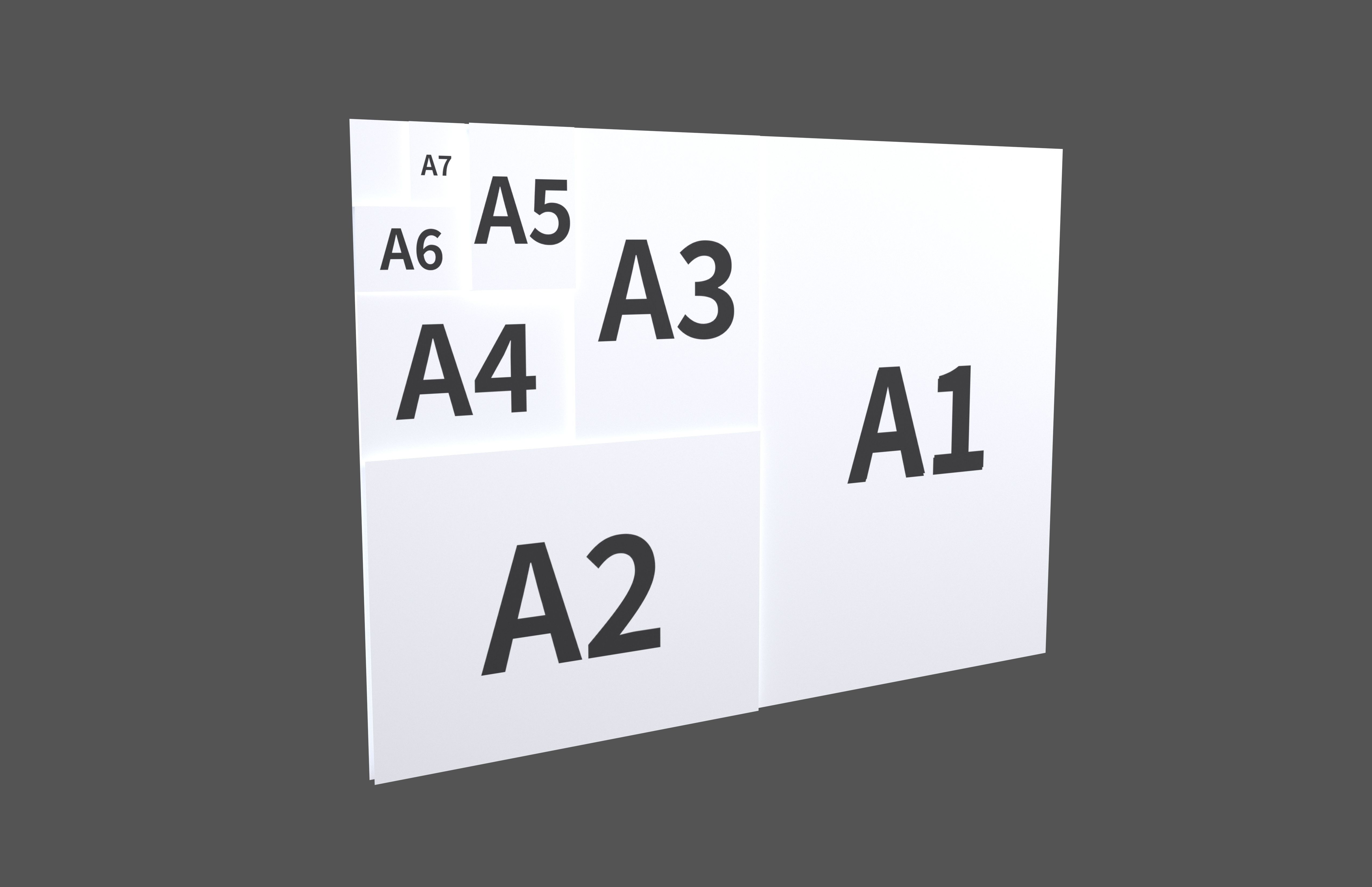 A Series Paper Size v1 001 Low-poly 3D model_1