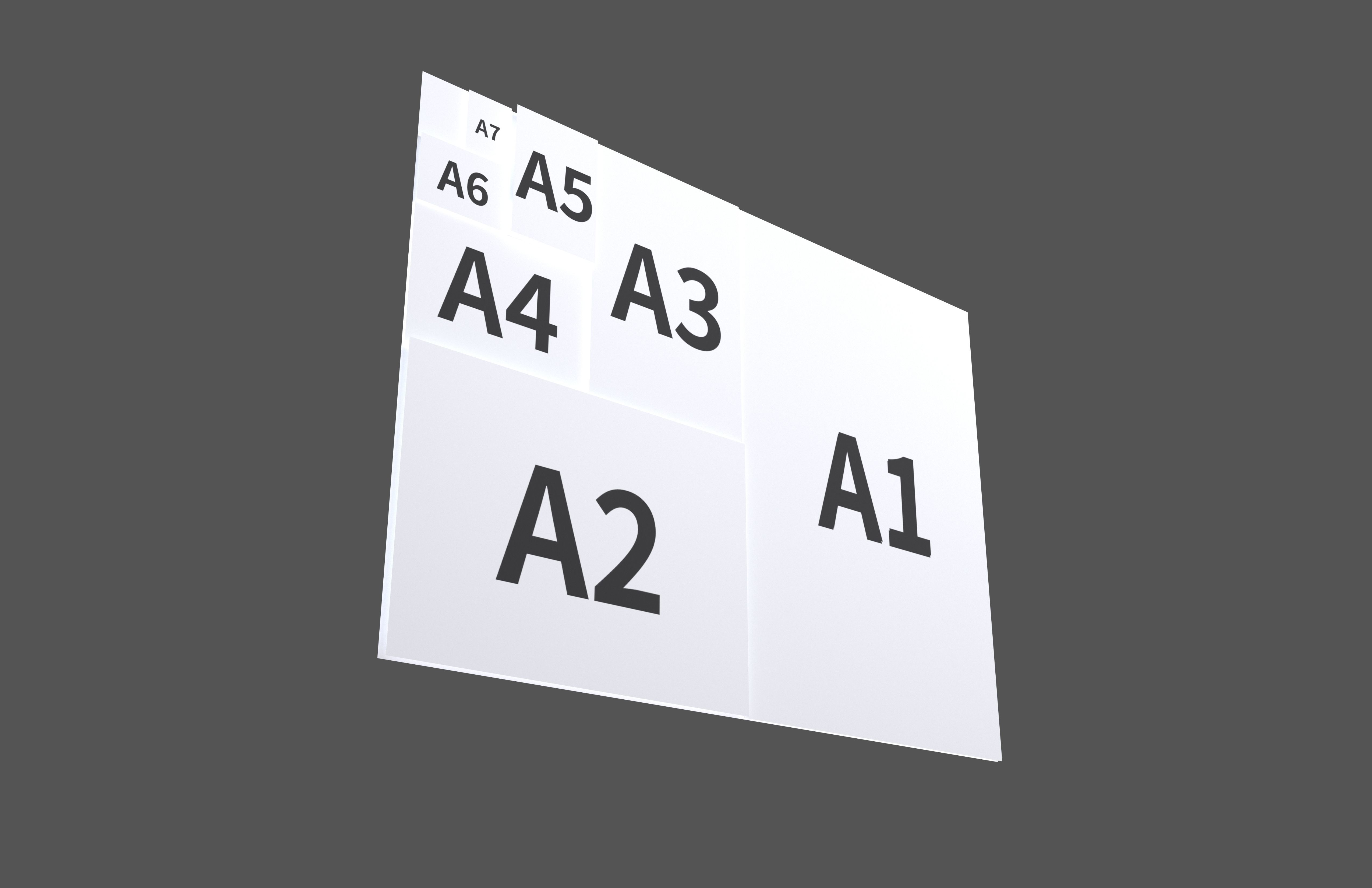 A Series Paper Size v1 001 Low-poly 3D model_3