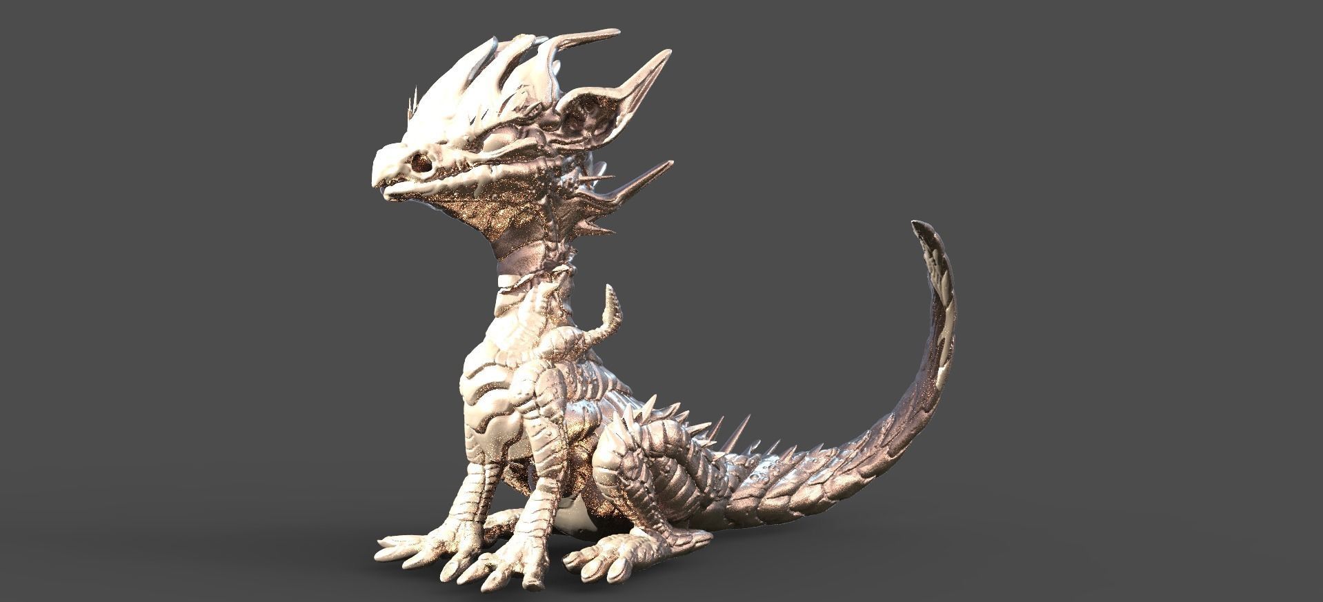 Baby Dragon Sculpture 2 models  3D model_3