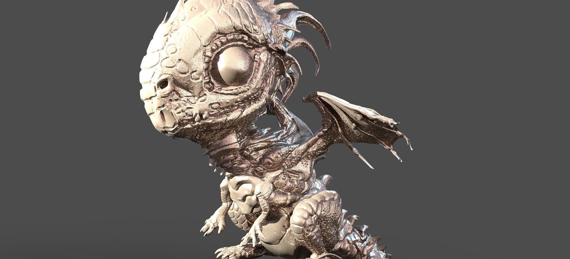 Baby Dragon Sculpture 2 models  3D model_2