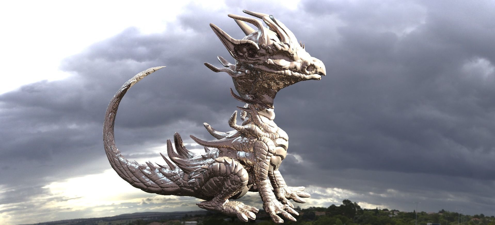 Baby Dragon Sculpture 2 models  3D model_6