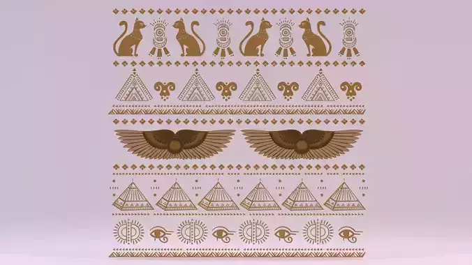 Egyptian Symbols - 031 Low-poly 3D model