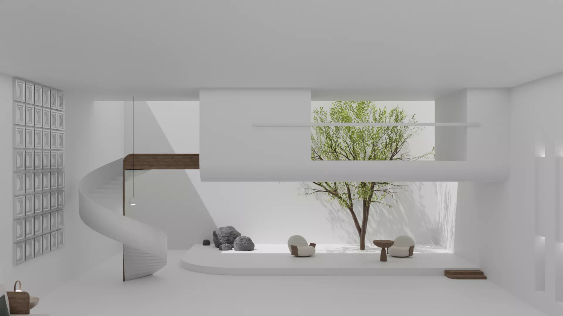 VR Morden Bright Space 3D model_0