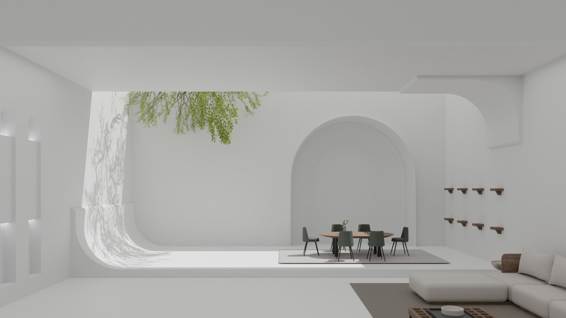 VR Morden Bright Space 3D model_1
