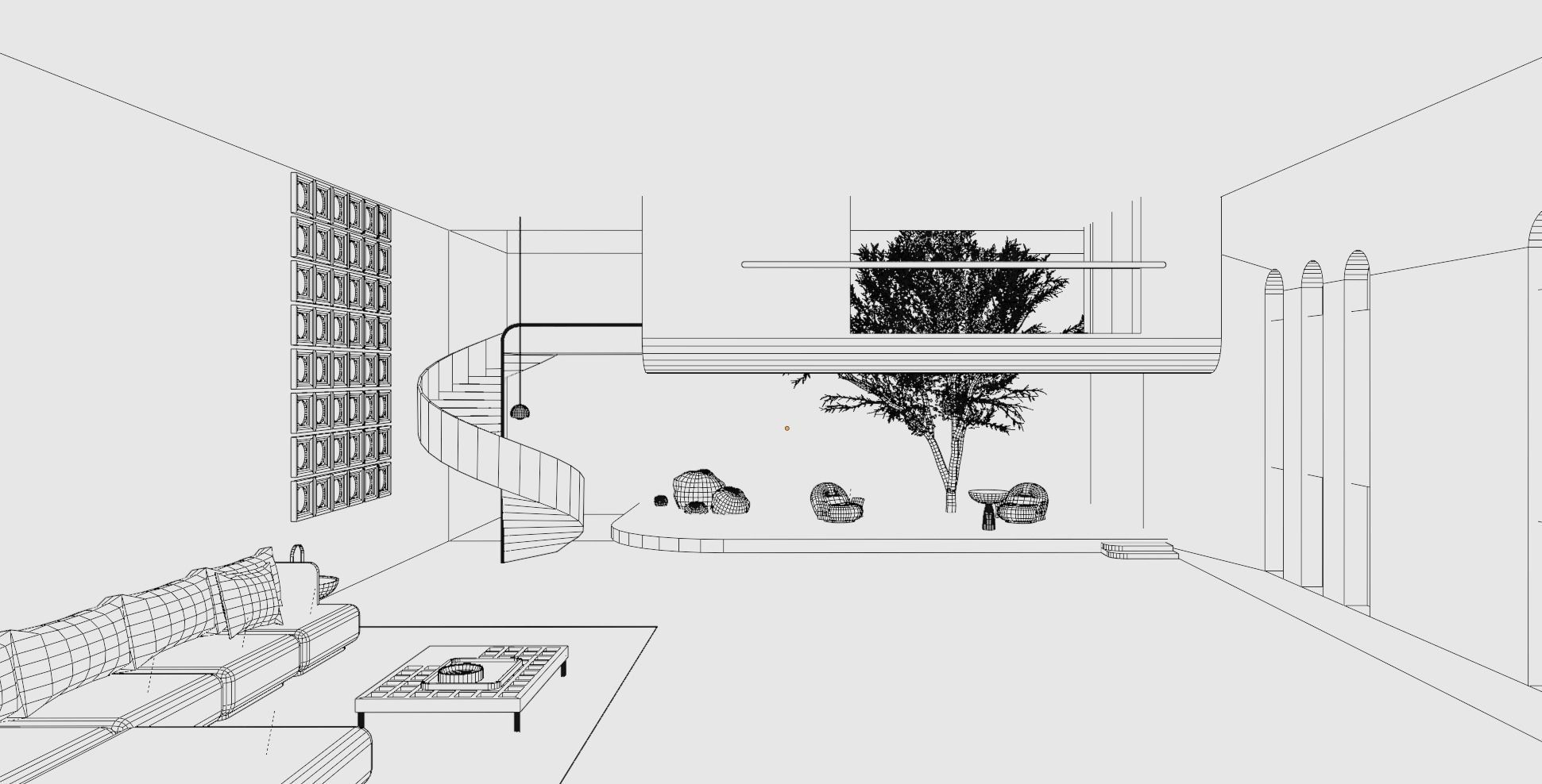 VR Morden Bright Space 3D model_6