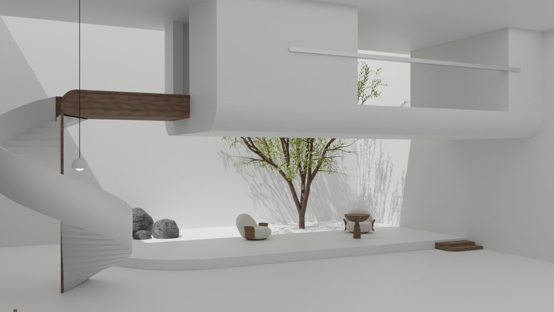 VR Morden Bright Space 3D model_3