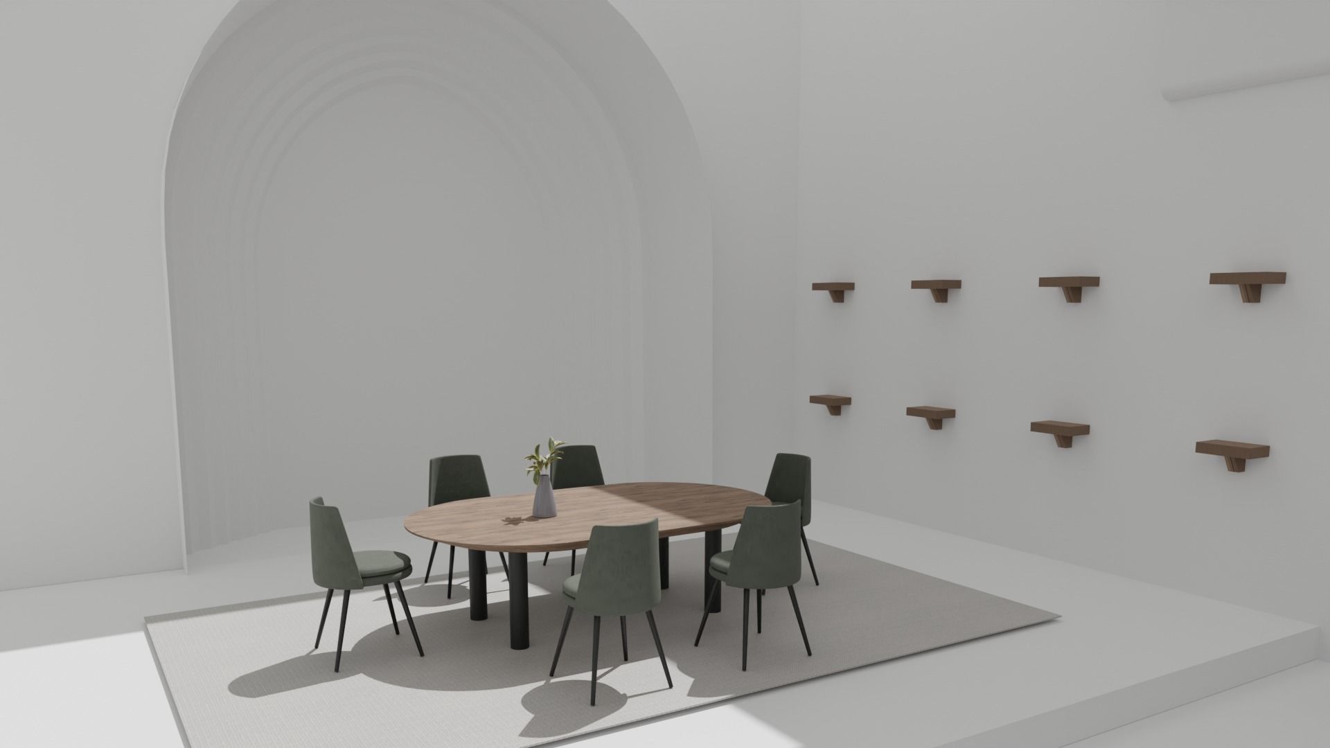 VR Morden Bright Space 3D model_4