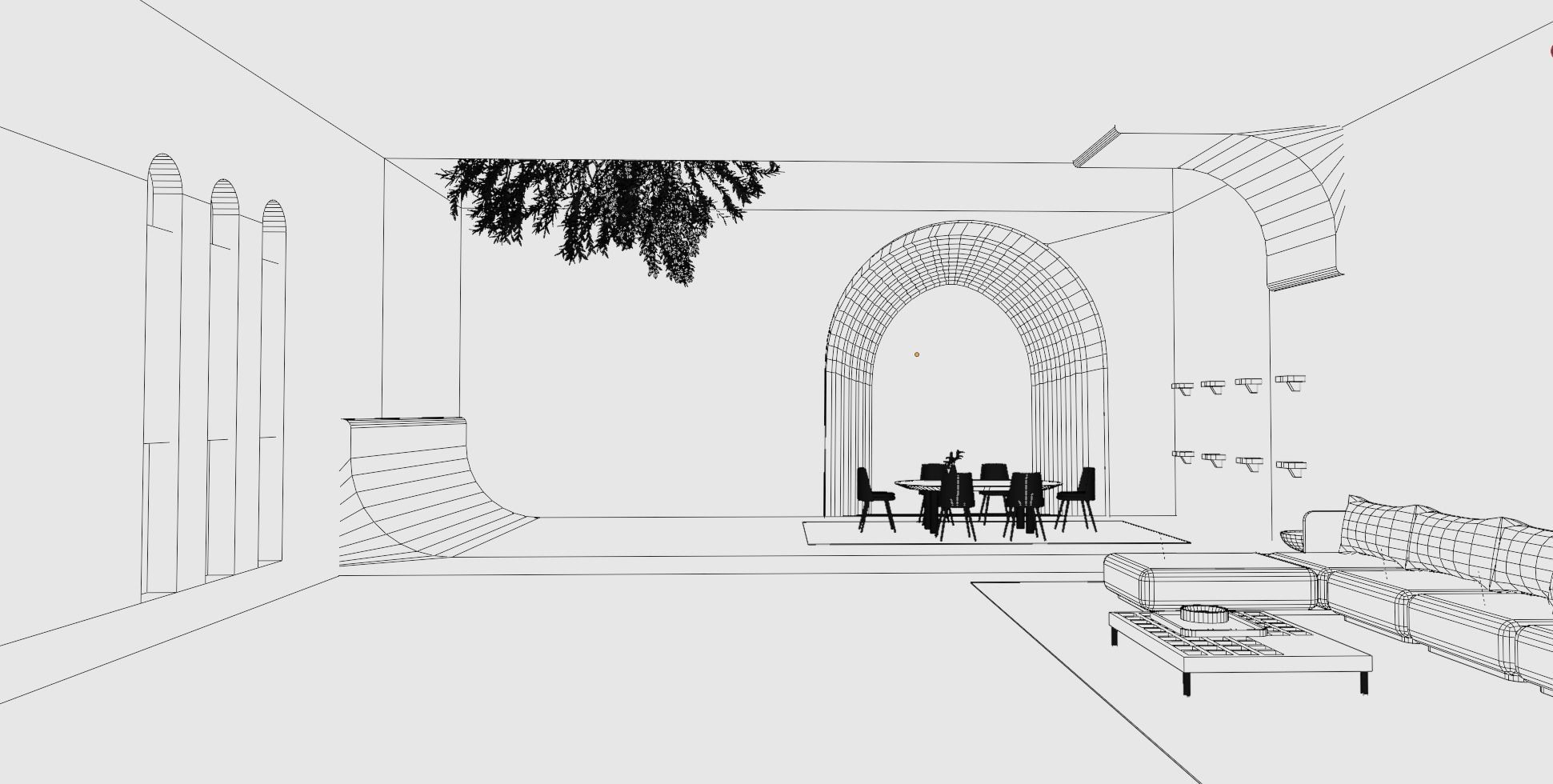 VR Morden Bright Space 3D model_7