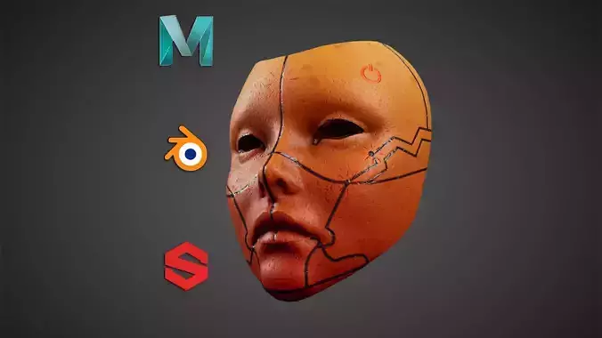 Face Mask High Quality Low-poly 3D model