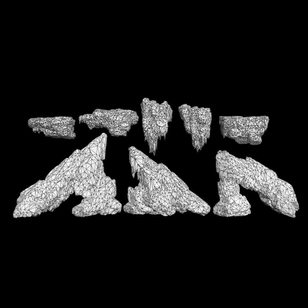 Low poly Frozen Rock 230505 Low-poly 3D model_9