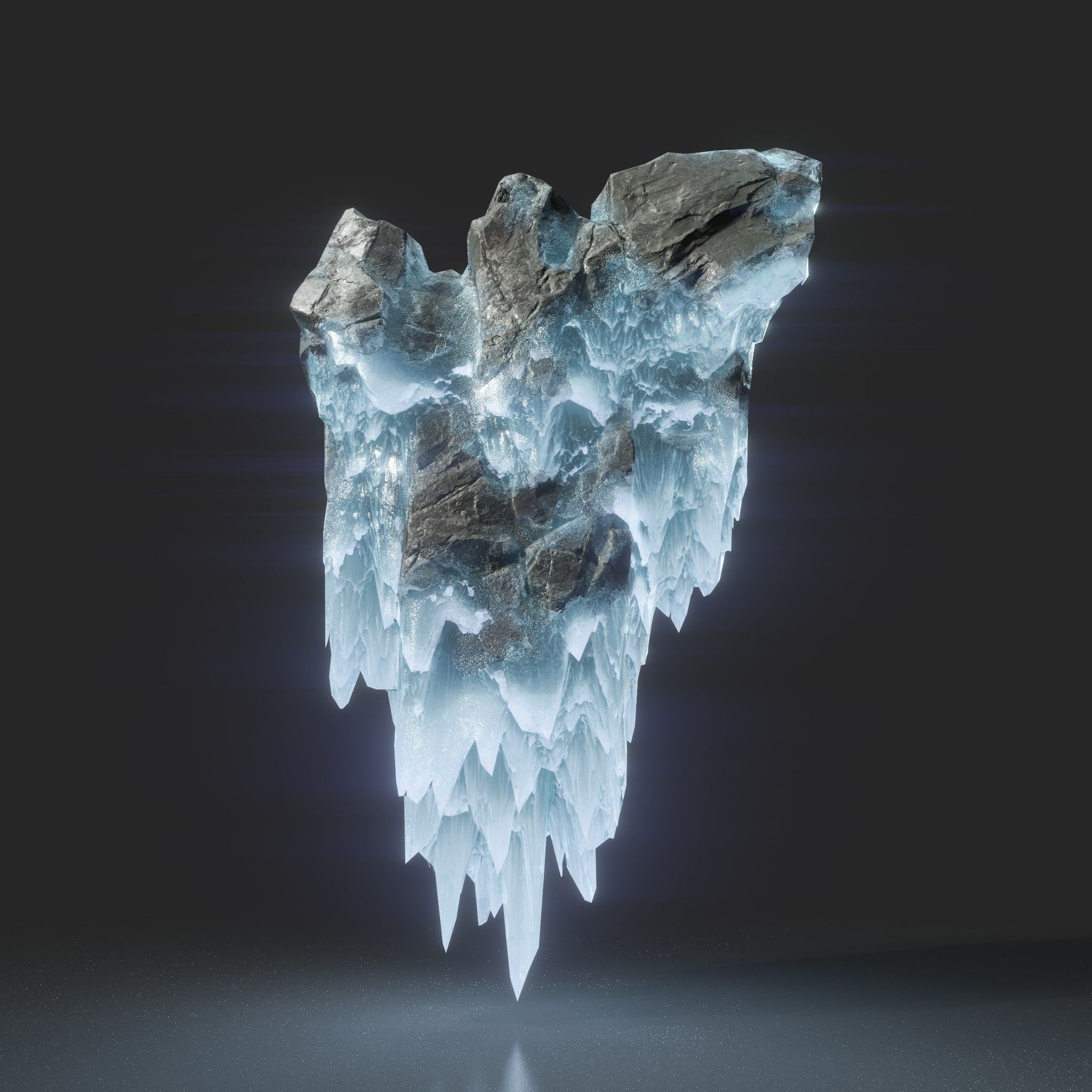 Low poly Frozen Rock 230505 Low-poly 3D model_8