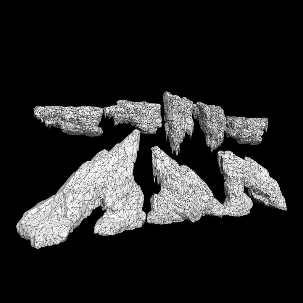 Low poly Frozen Rock 230505 Low-poly 3D model_10