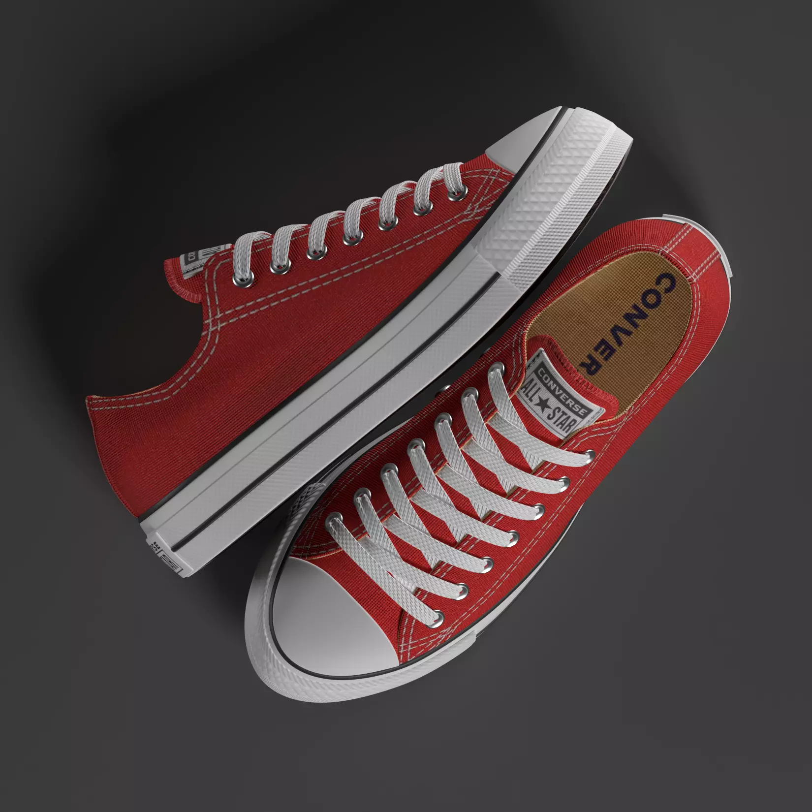 Converse Shoes - All Star Classic - Red - High Quality 3D Model 3D model_0