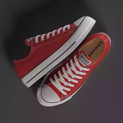 Converse Shoes - All Star Classic - Red - High Quality 3D Model 3D model
