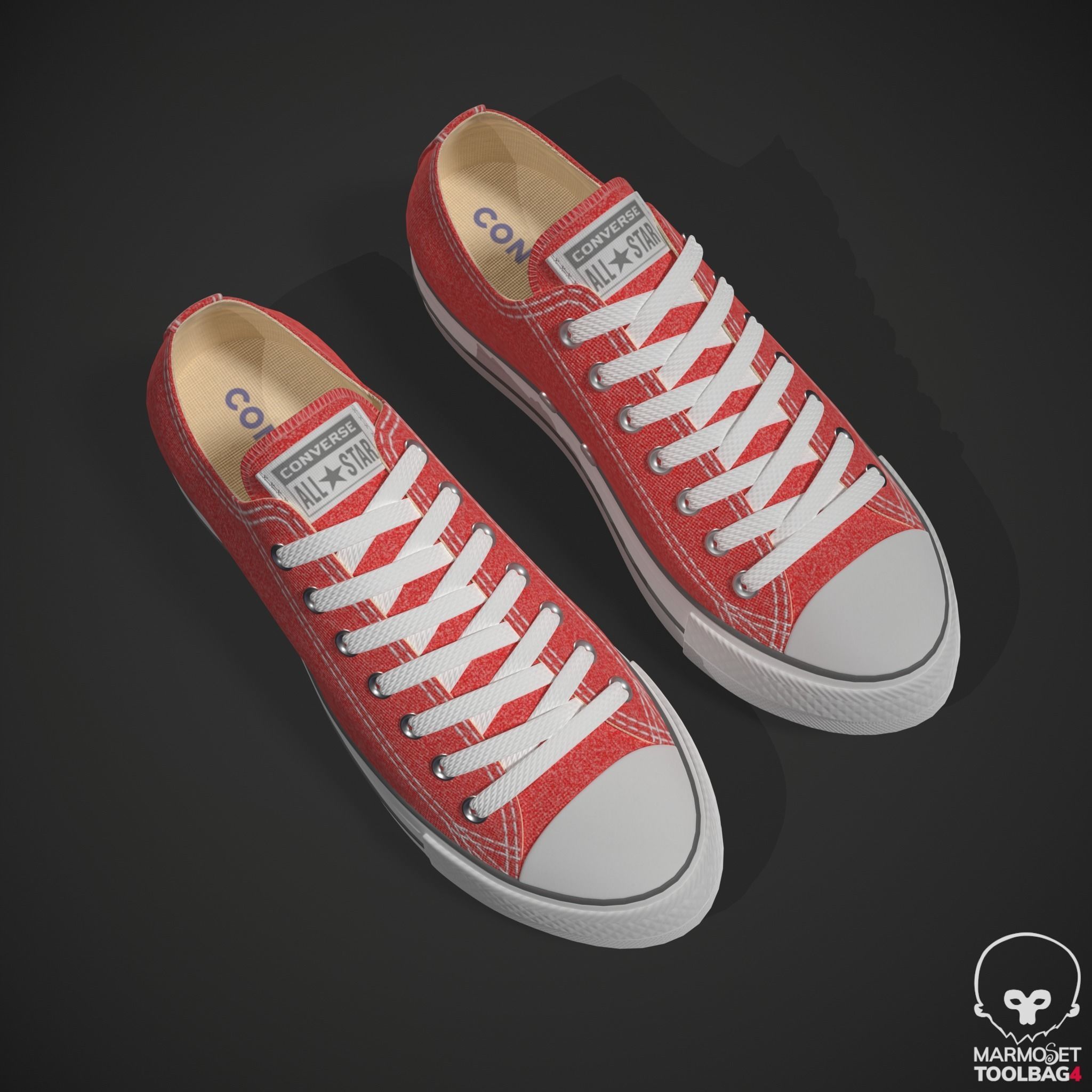 Converse Shoes - All Star Classic - Red - High Quality 3D Model 3D model_8