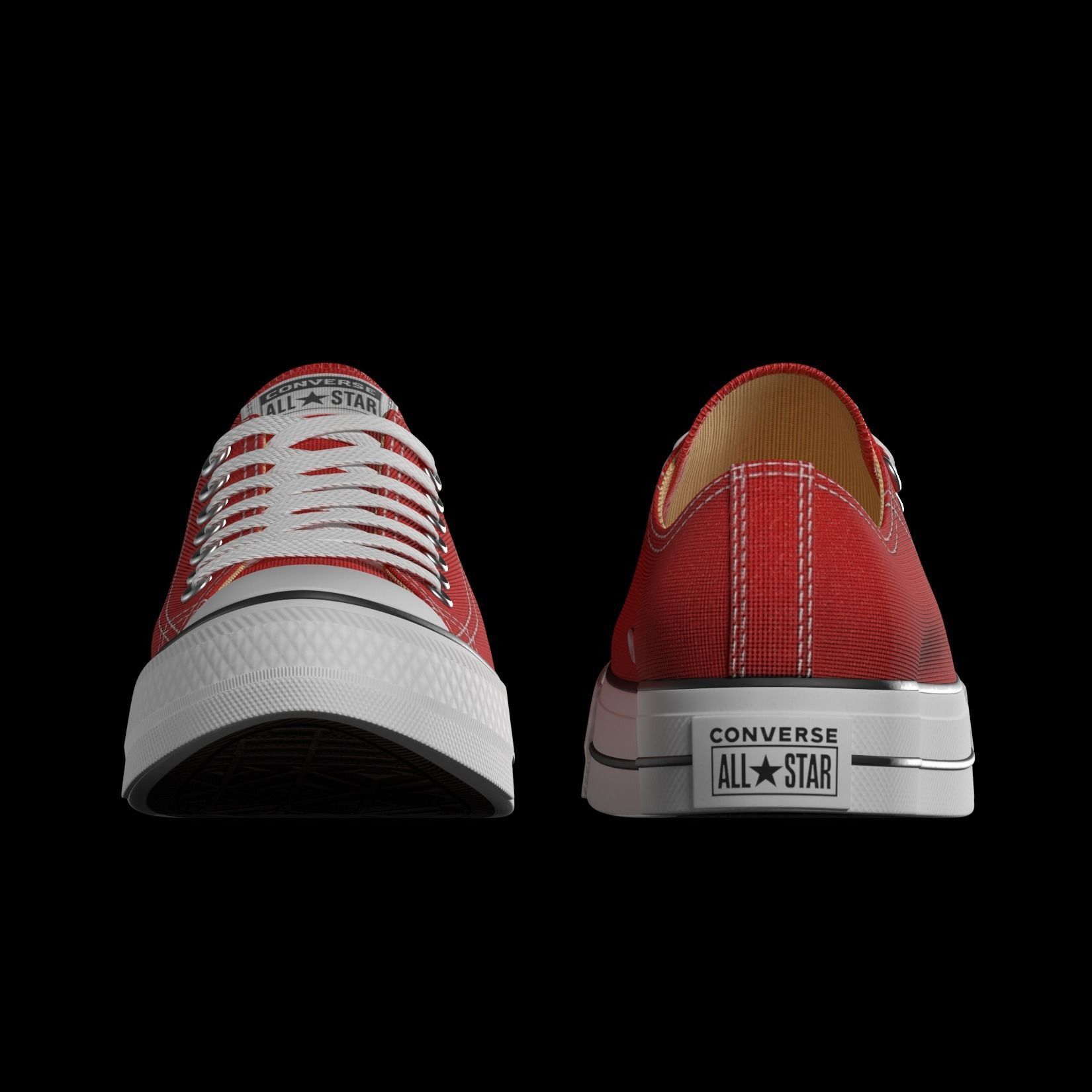 Converse Shoes - All Star Classic - Red - High Quality 3D Model 3D model_3