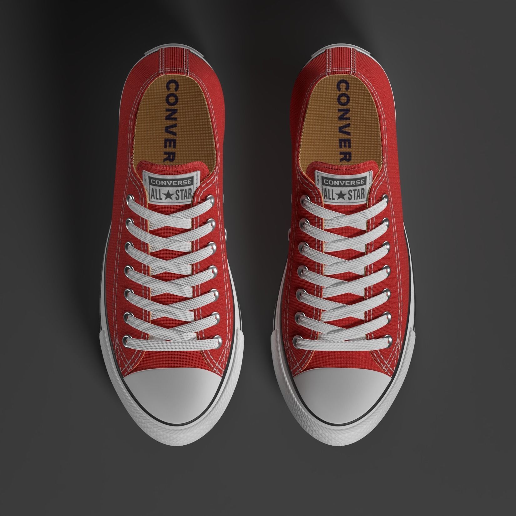 Converse Shoes - All Star Classic - Red - High Quality 3D Model 3D model_2