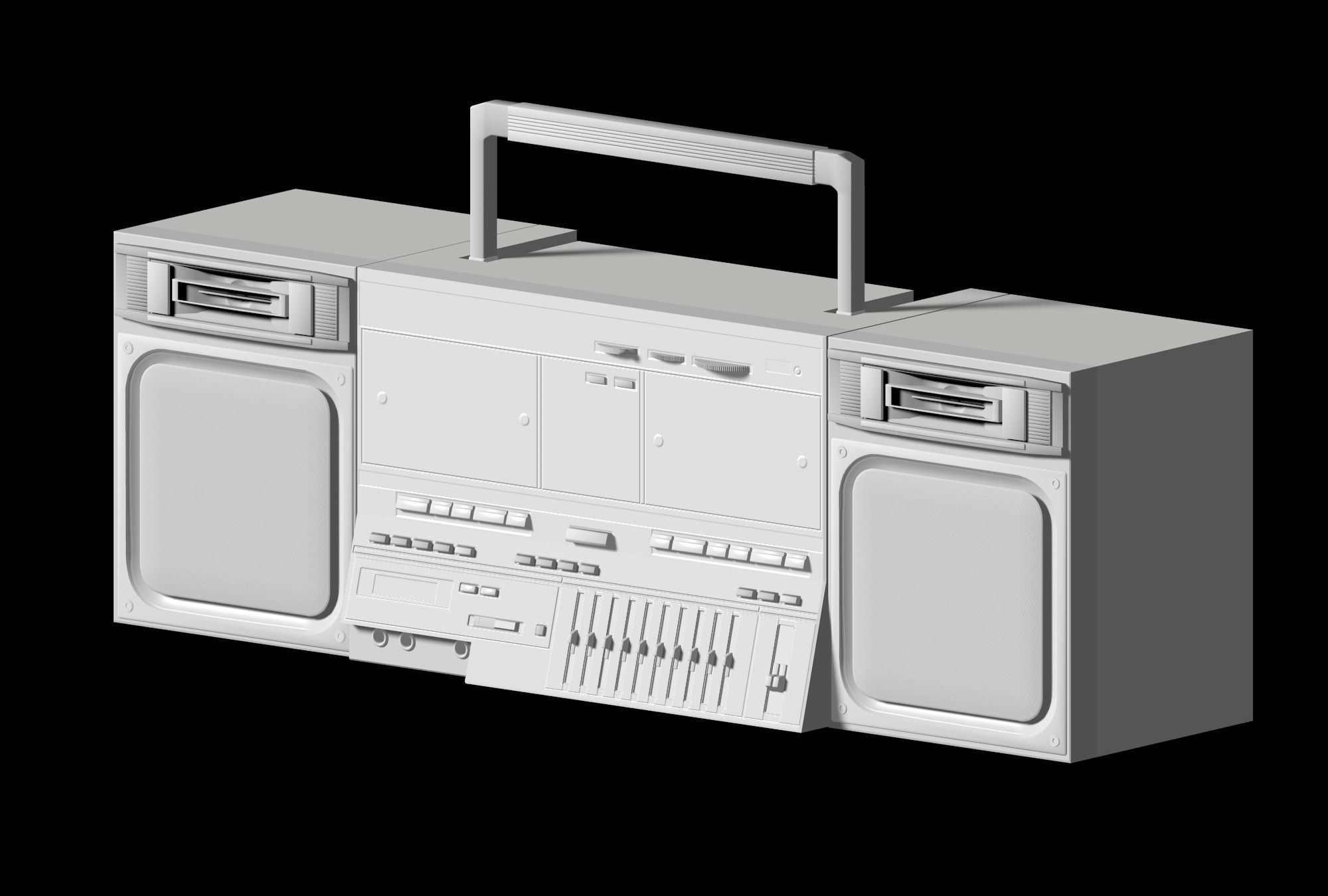 Retro Boom Box Ghetto Blaster Pack  3D model_53