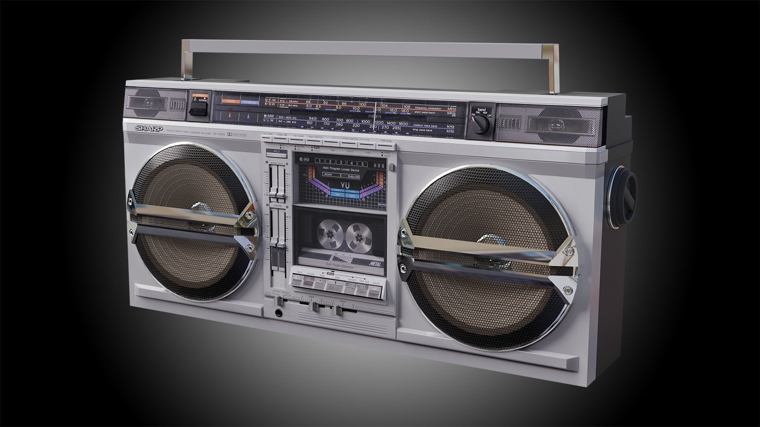 Retro Boom Box Ghetto Blaster Pack  3D model_33