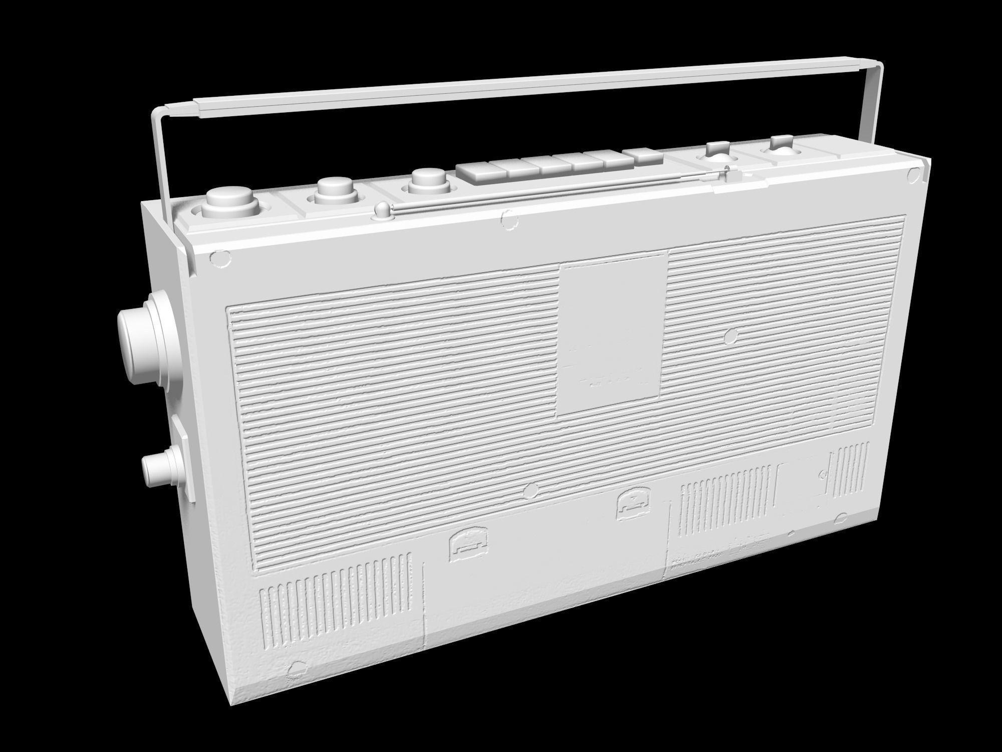 Retro Boom Box Ghetto Blaster Pack  3D model_64