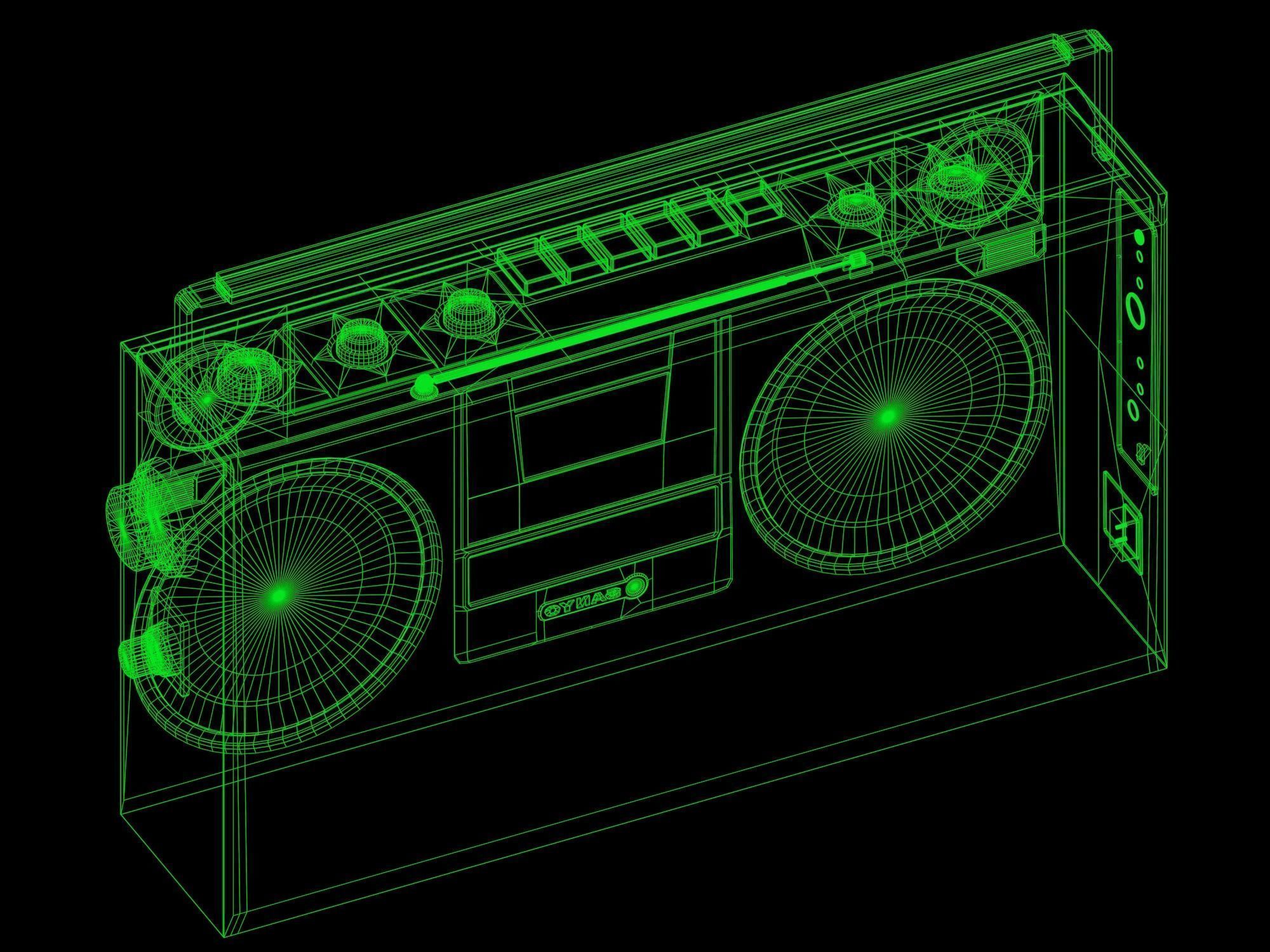 Retro Boom Box Ghetto Blaster Pack  3D model_66