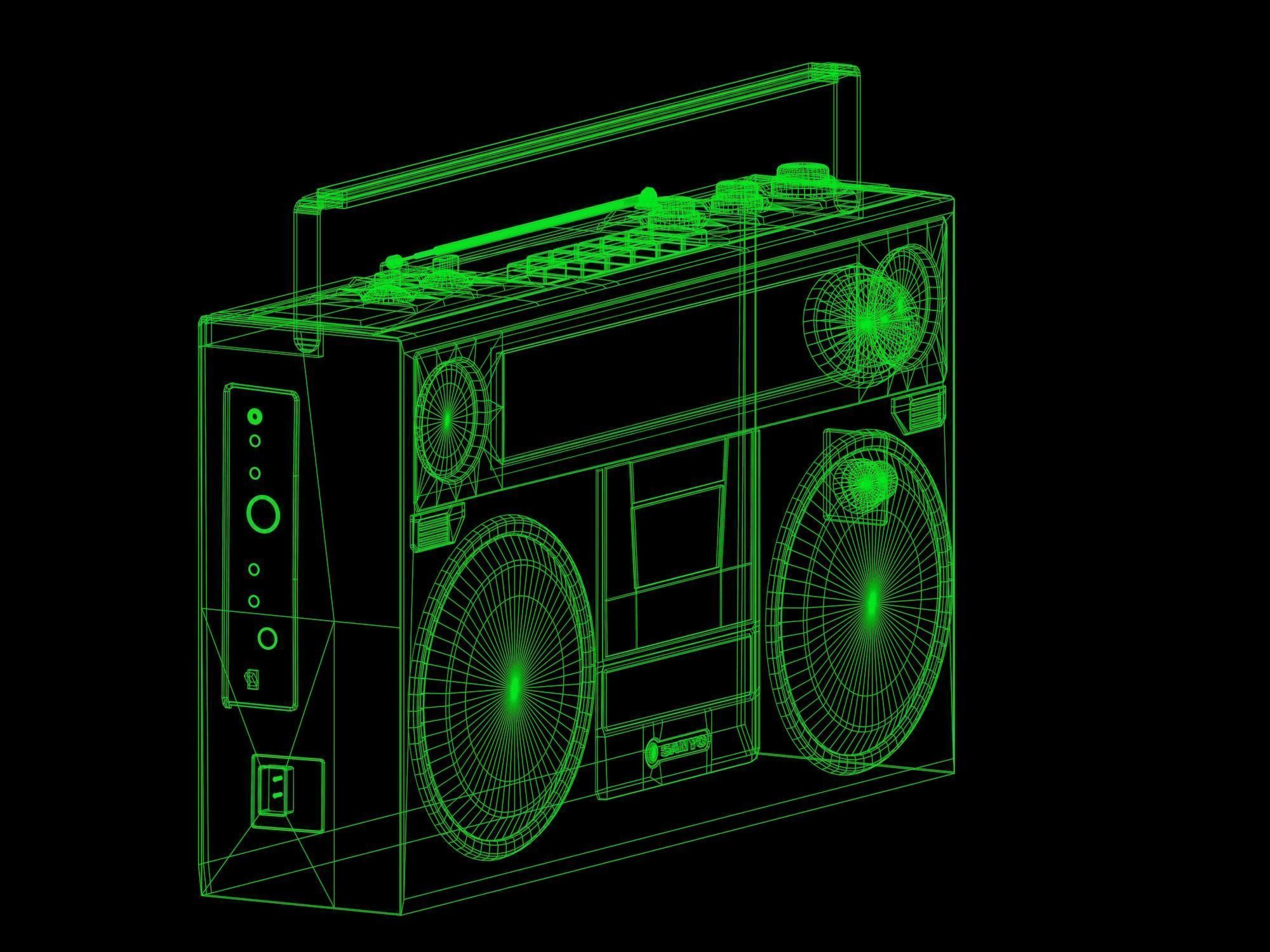 Retro Boom Box Ghetto Blaster Pack  3D model_65