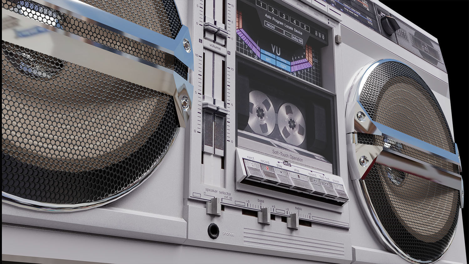 Retro Boom Box Ghetto Blaster Pack  3D model_39