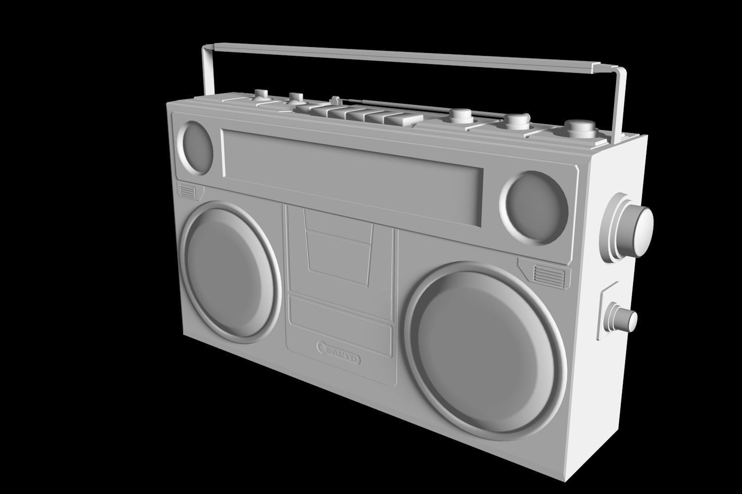 Retro Boom Box Ghetto Blaster Pack  3D model_63