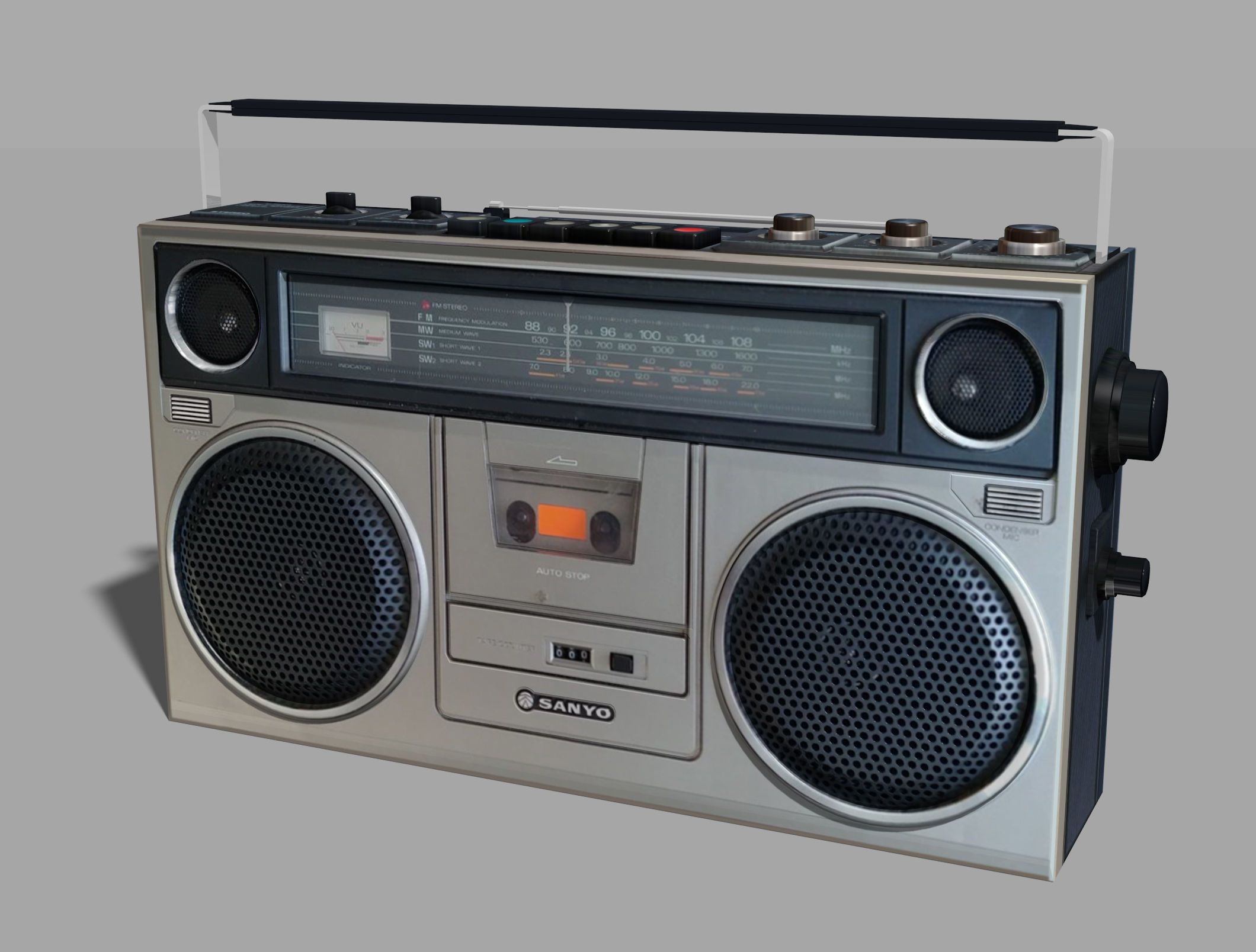 Retro Boom Box Ghetto Blaster Pack  3D model_58