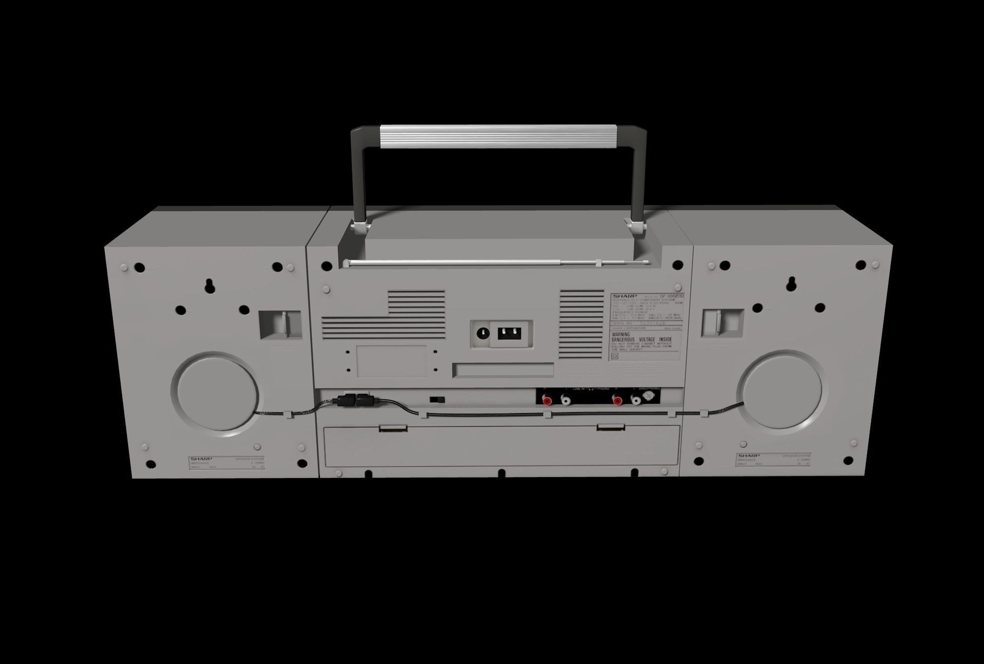 Retro Boom Box Ghetto Blaster Pack  3D model_51