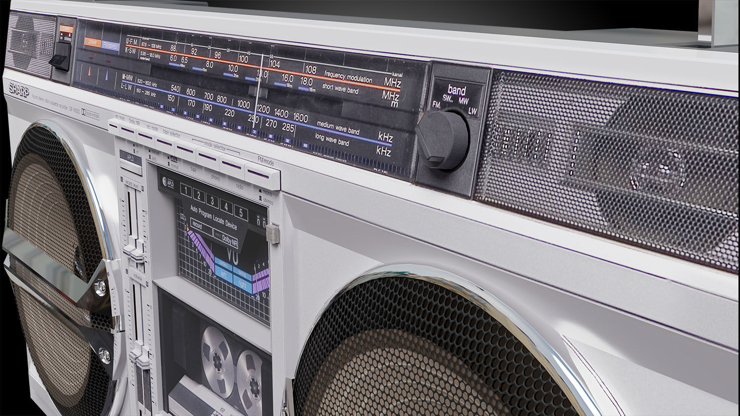 Retro Boom Box Ghetto Blaster Pack  3D model_40