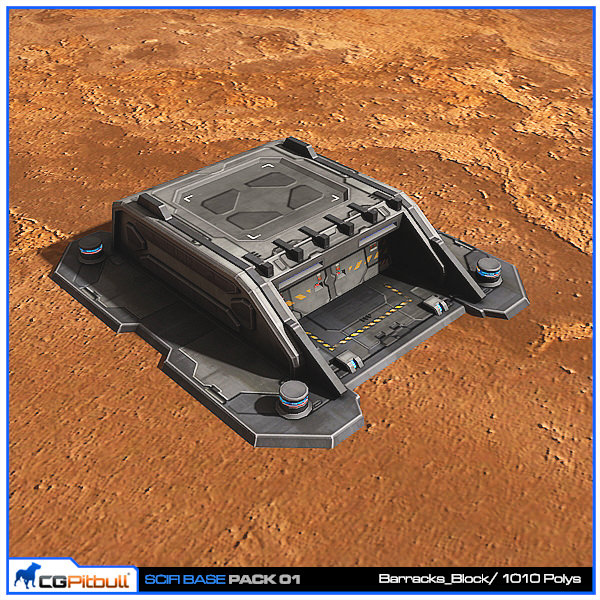SciFi Base Pack 01 Low-poly 3D model_5